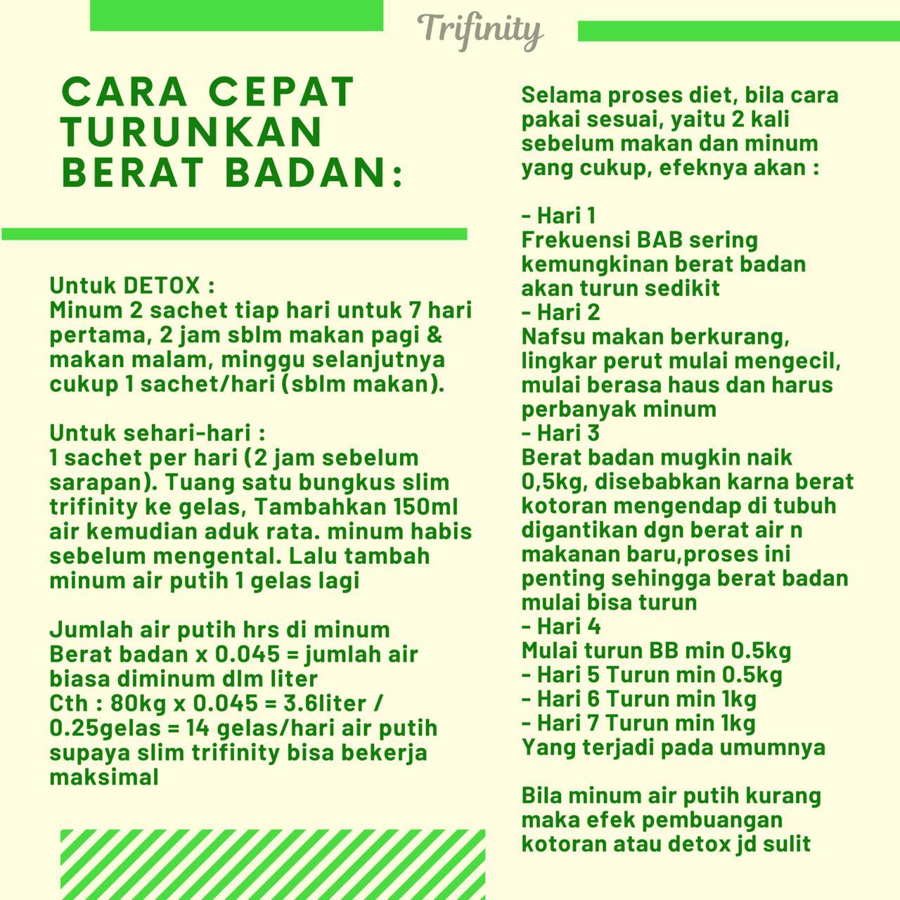 Slim Trifinity 1dus Isi 10sachet Pelangsing Diet Herbal Slimming Jus Detox Lemak Alami