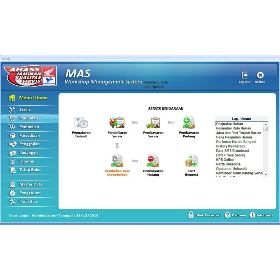 Mas Software Desktop Software Bengkel MAS AHASS Unlimited | Lazada Indonesia