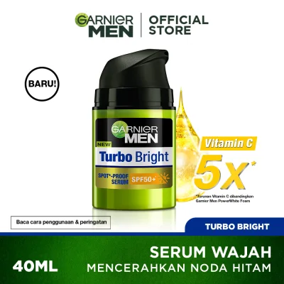 Garnier Men Turbo Bright Spot-Proof Serum SPF50+ 40ml Skin Care (Untuk Wajah Bersih dan Cerah)