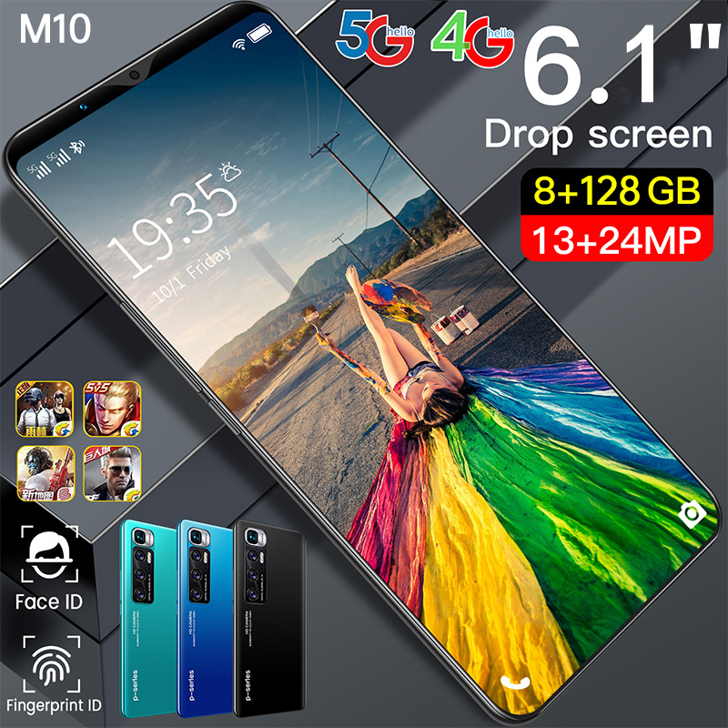 【hp murah 500ribuan asli】 m10 6.1 pulgada 8GB RAM + 128GB ROM 4800MAh Android9.1 Mobile phone buong HD screen smart phone mobile tp Mobile Phones 5G