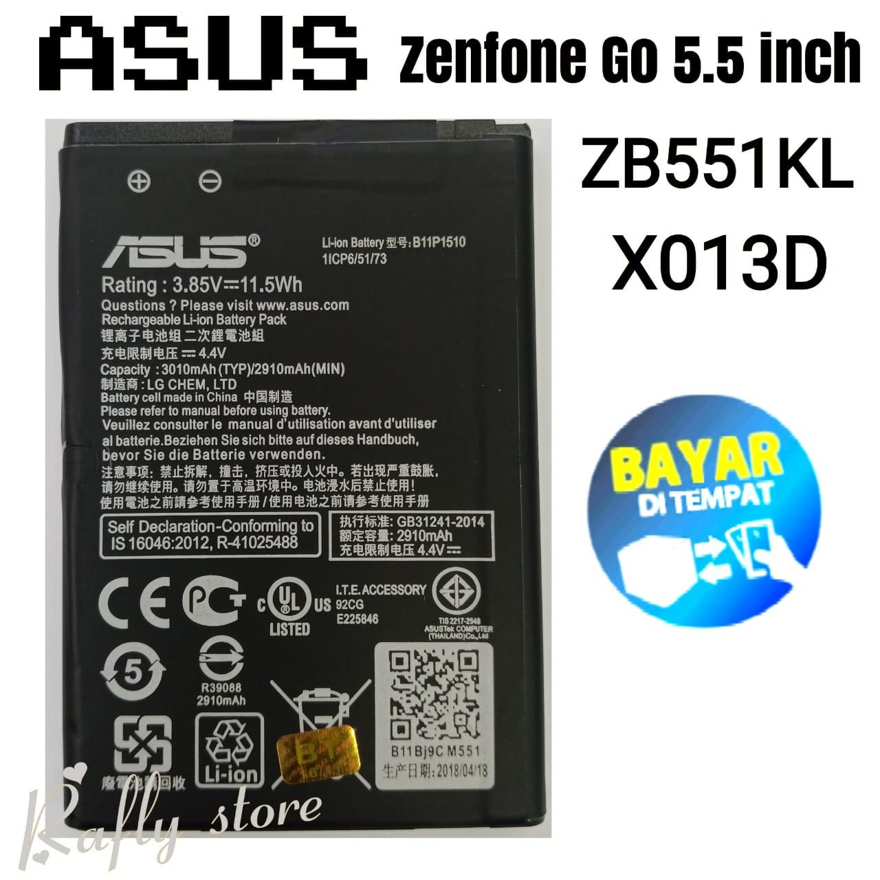 Rafly; Batrai ASUS ZENFONE GO 5.5 Inch (B11P1510) Baterai Handphone Batre Android Battery Batere ASUS ZENFONE GO 5.5 Inch New ZB551KL X013D (1ICP6/51/73) 3010mAh / Rafly store