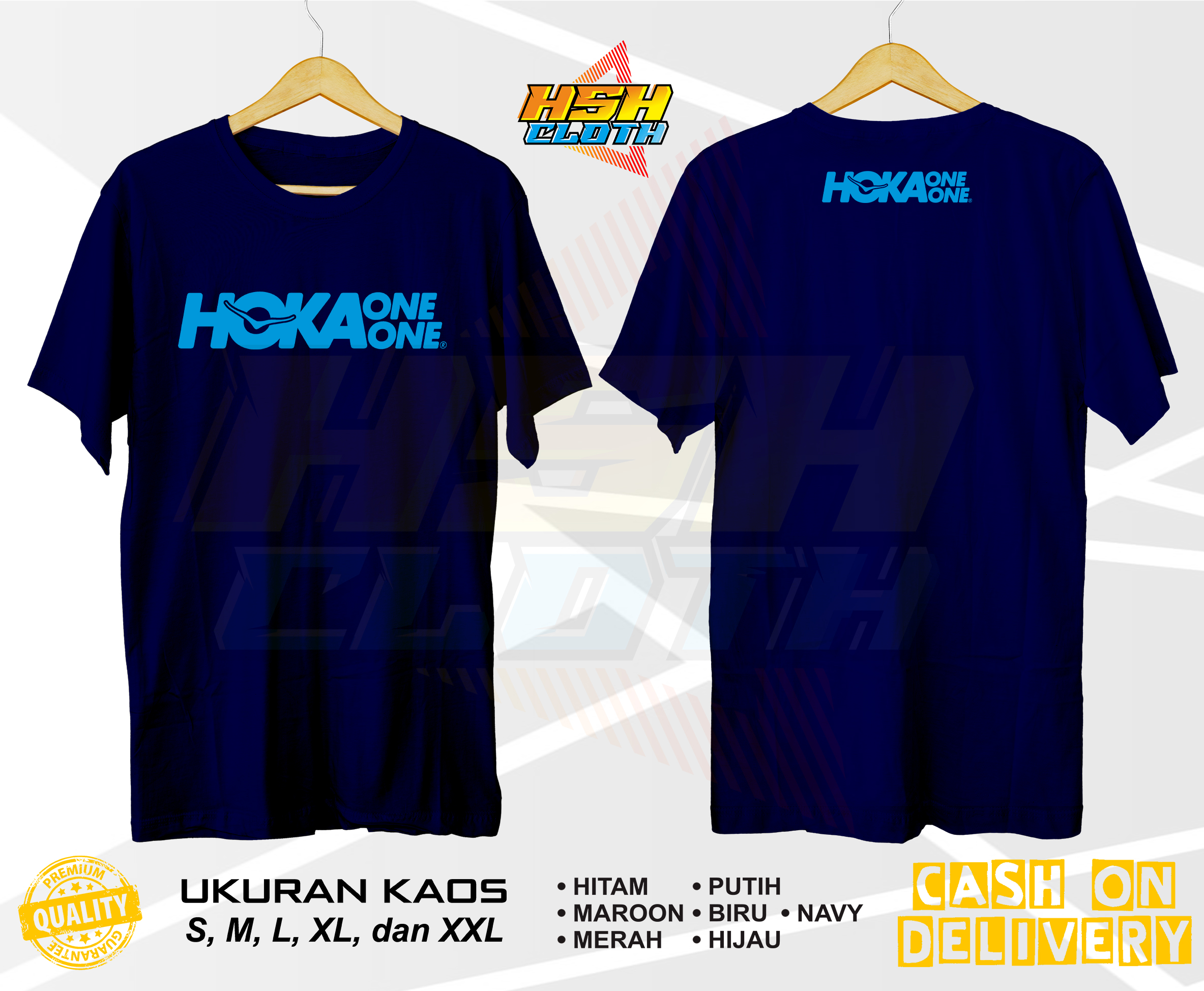 Kaos HOKA ONE ONE Bisa Custom HSHCloth Kaos Cotton 100% Untuk