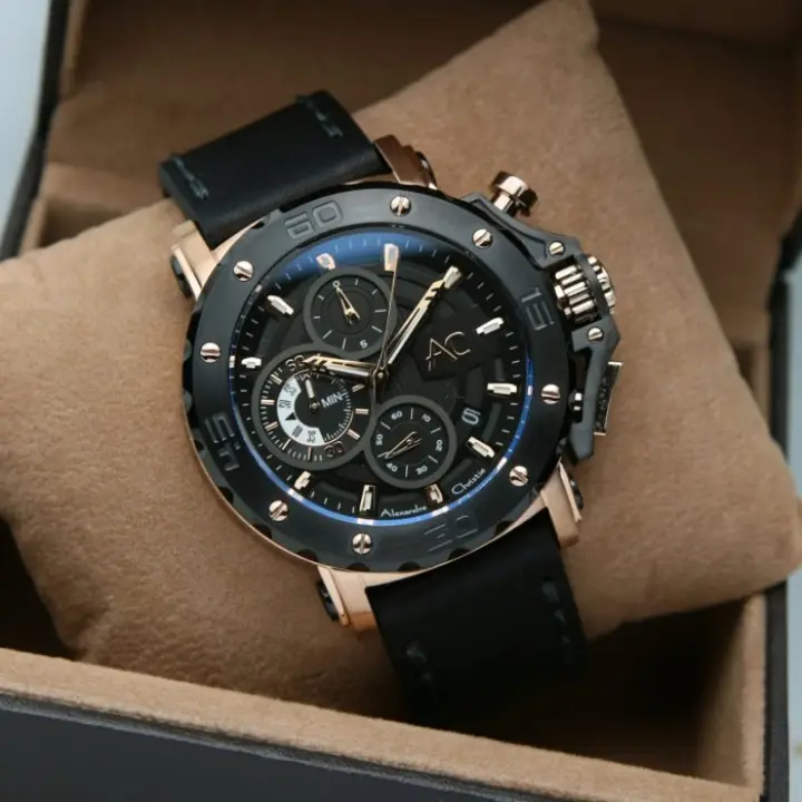 Edisi Terbatas Jam Tangan Pria Alexandre Christie Ac 9205 Rosegold Black Tali Kulit Chronograph Original Bergaransi Resmi 1 Tahun Lazada Indonesia