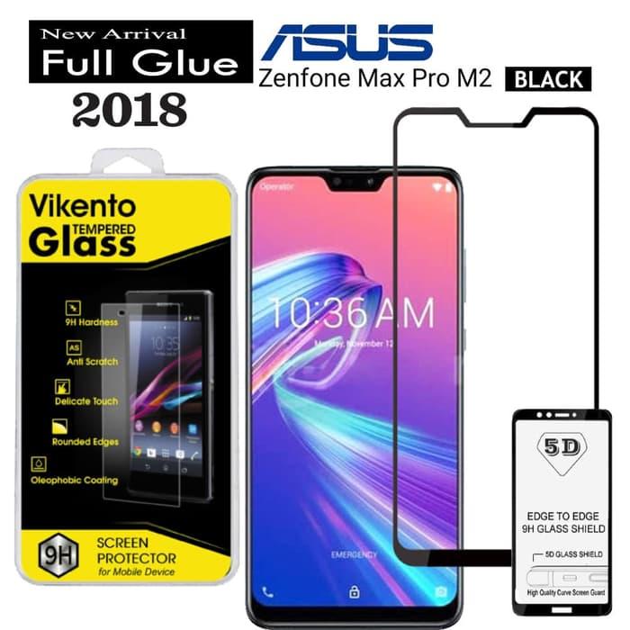Full Coverage Screen Protector For Asus Zenfone Max Pro M2 ZB631KL 9H Anti Gores Kaca 5D Full Glue Tempered Glass Vikento For Asus Zenfone Max Pro M2 ZB631KL