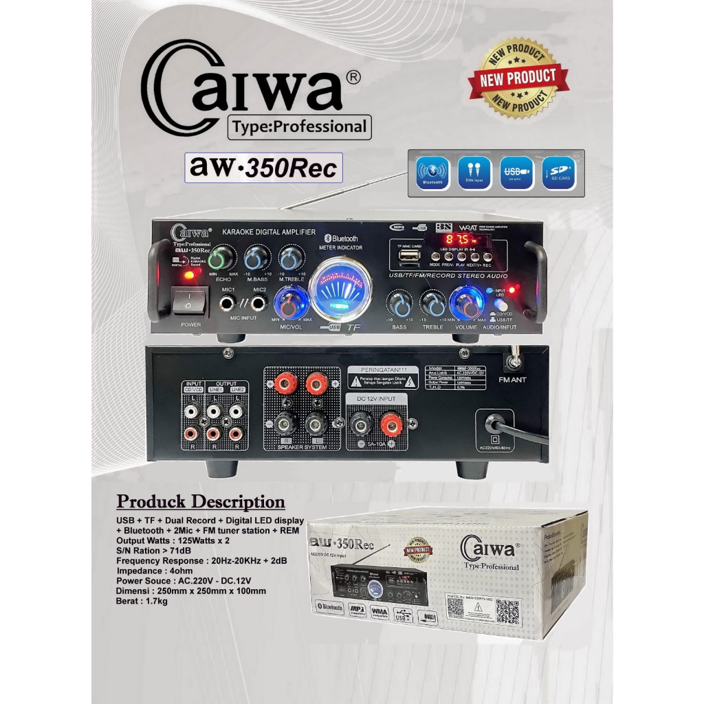 Power Amplifier Aiwa AW-350rec AC/DC | Lazada Indonesia