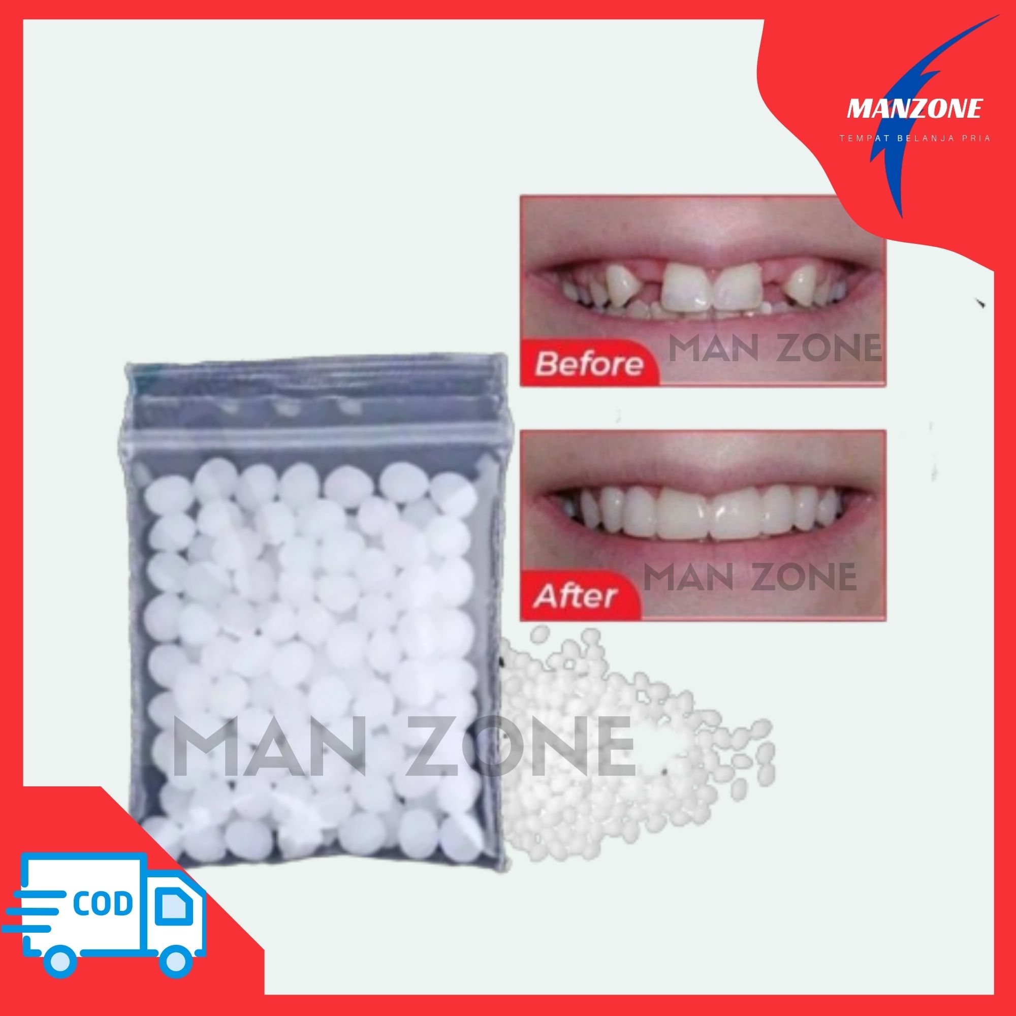 Penambal Gigi Berlubang 50 Butir - Penambal Gigi Ompong - Tambal Gigi