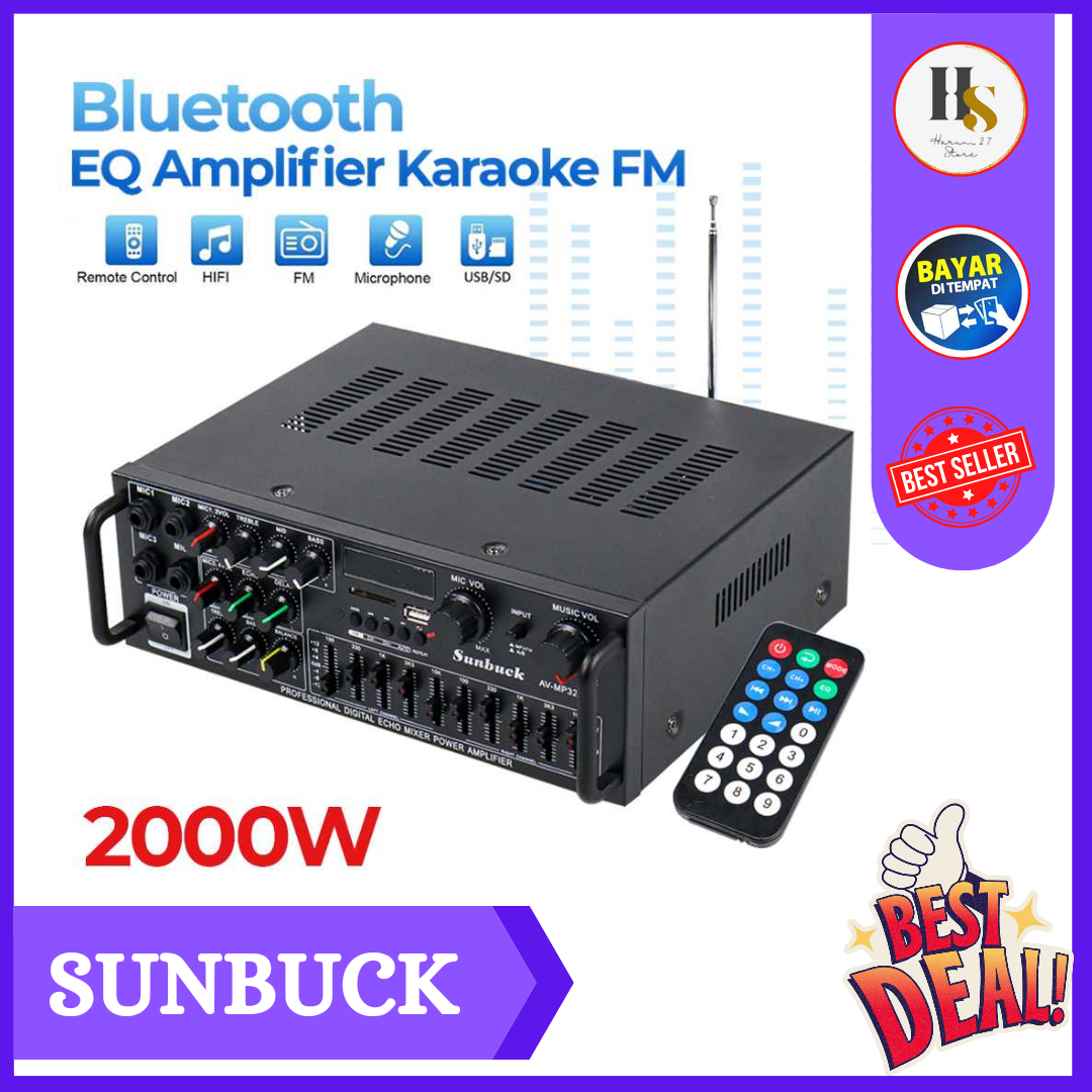 COD Sunbuck Bluetooth EQ Amplifier Karaoke FM 2000W / Amplifier