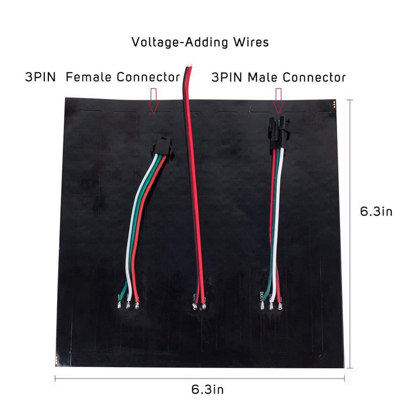 WS2812B LED RGB Flexible Pixel Panel 16X16 Individually Addressable Panel Light LED Module Matrix Screen