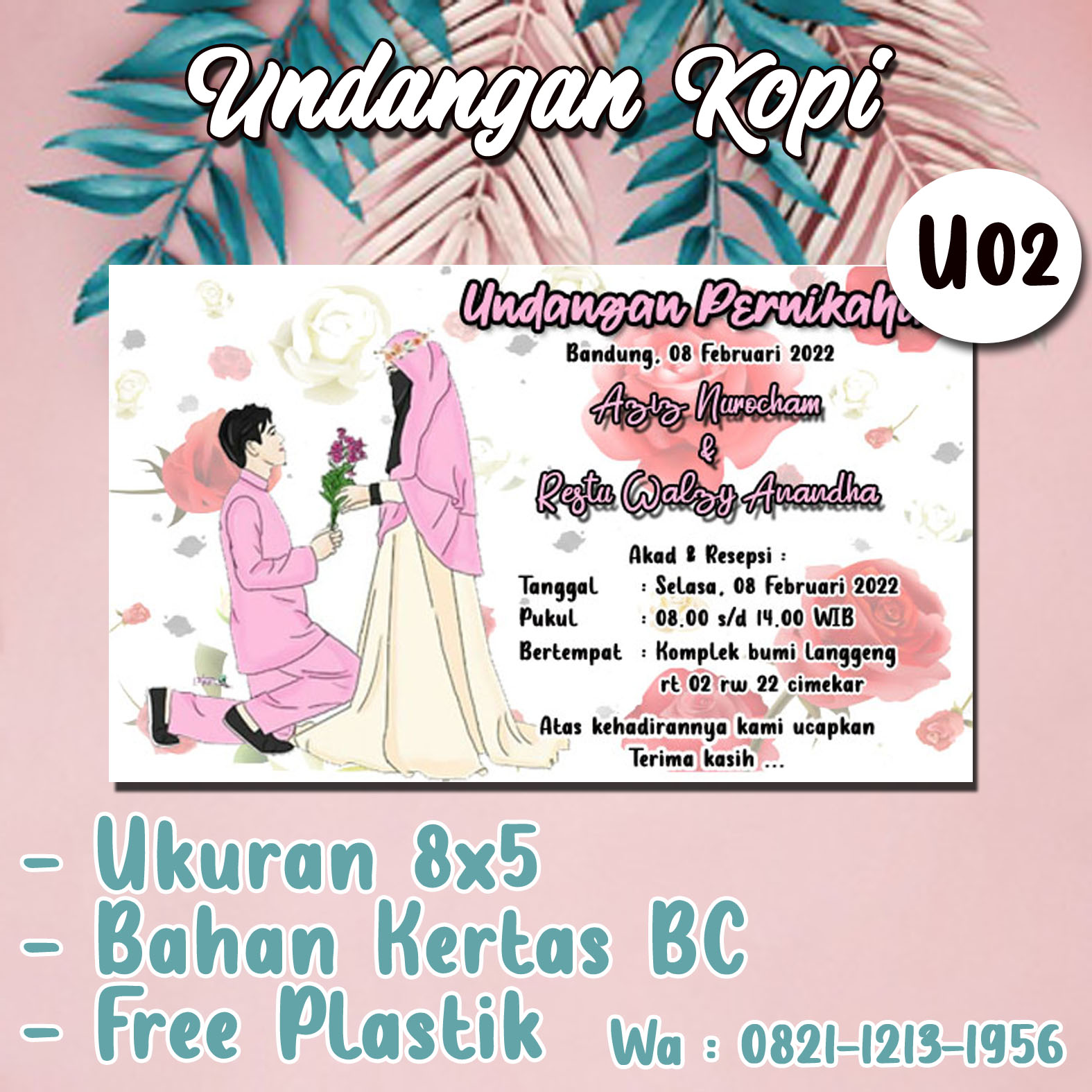 ( Isi 50 PCS ) 02 Undangan Kopi / Undangan Nikah kopi / Undangan simple
