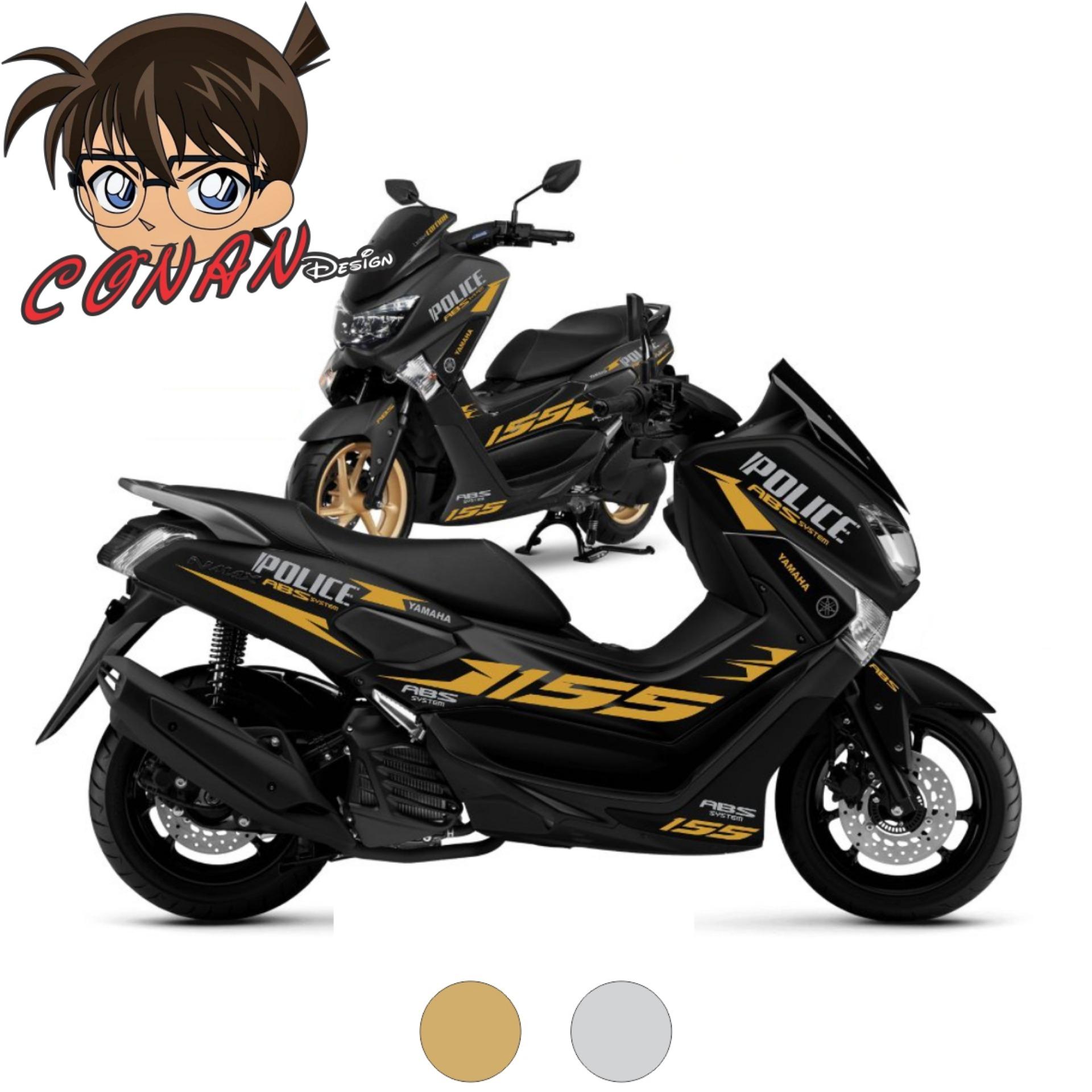 Conan Cutting sticker aksesoris & variasi motor Sticker Yamaha NMAX POLICE spesial edition GOLD