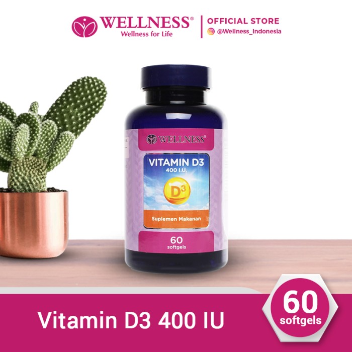 wellness vitamin d3 400 i.u 60 softgels (L6B0) vitamin d3 1000ui