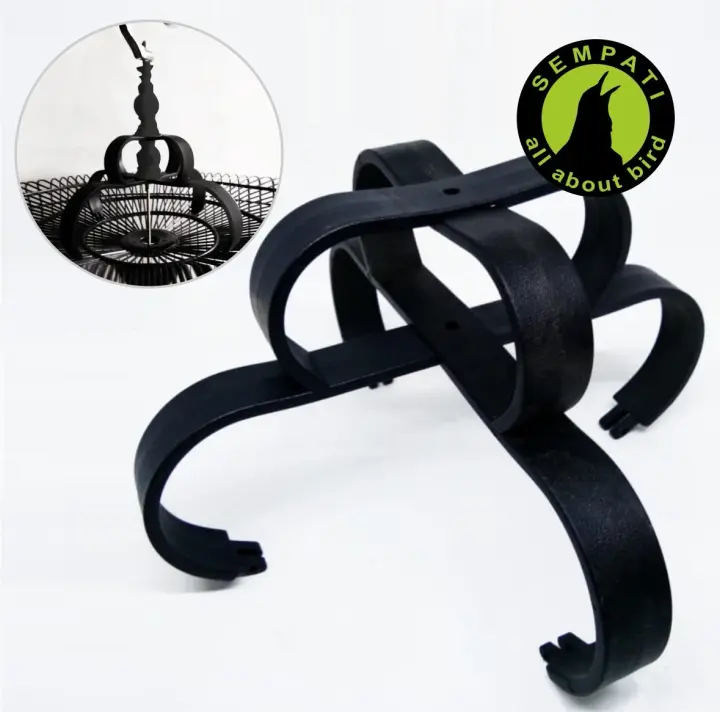 Mahkota Sangkar Murai Hitam Pvc Aksesories Kandang Burung Import