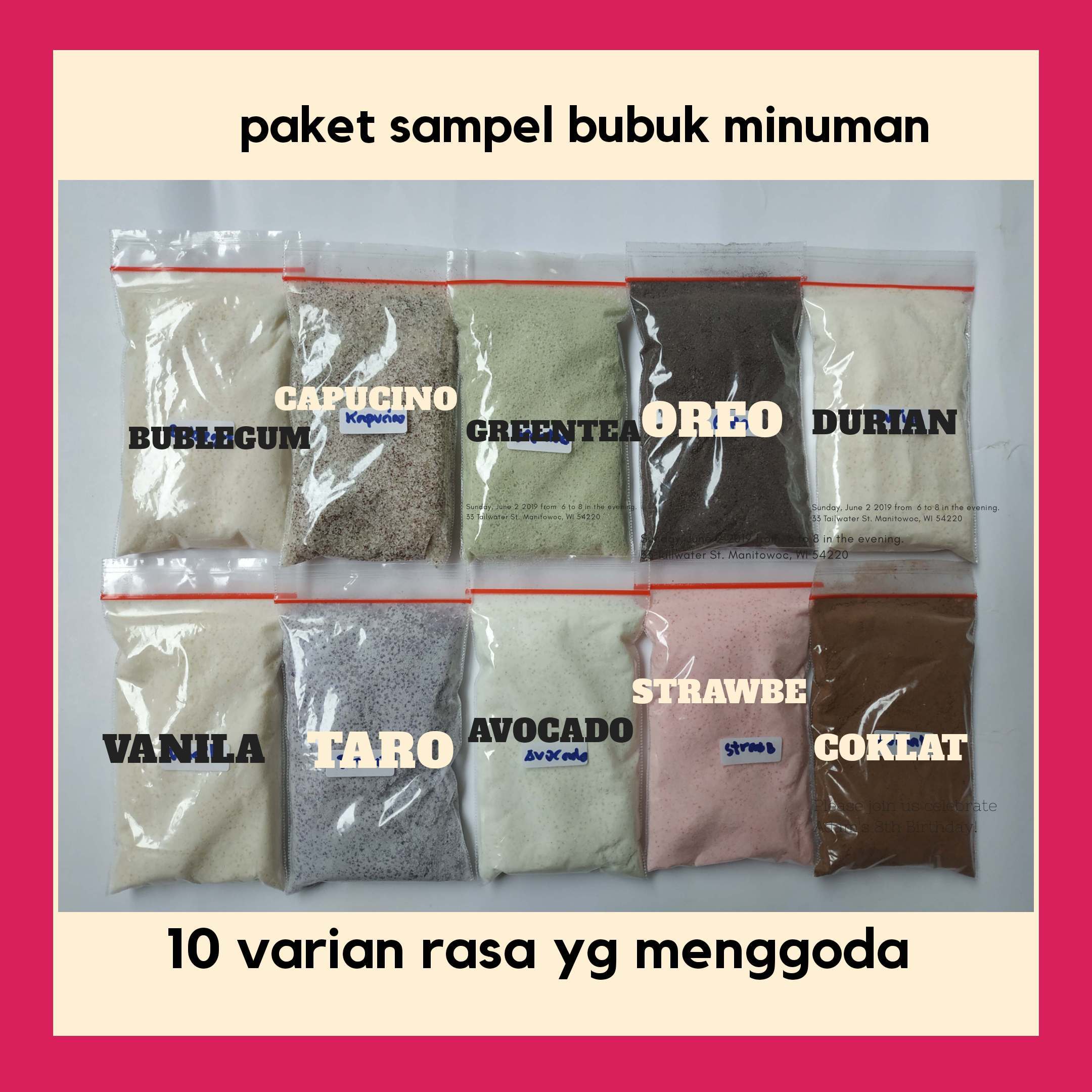 Paket Bubuk Serbuk Powder Drink Minuman Kekinian Aneka Rasa Isi 10 ...