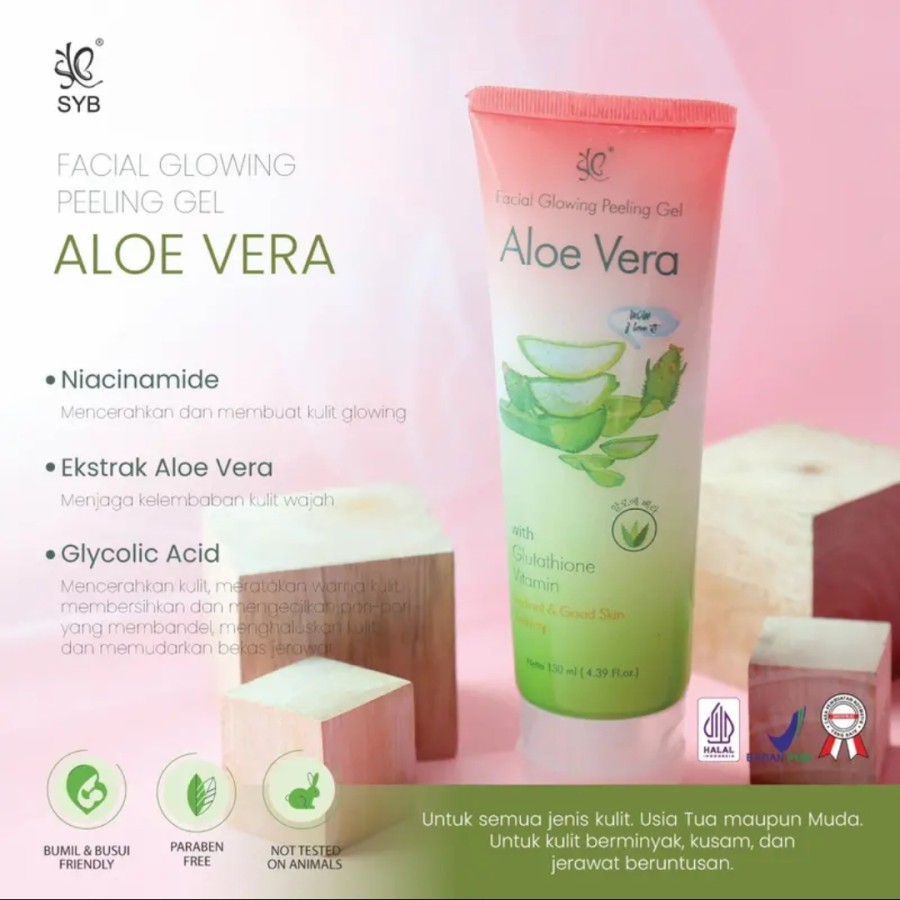 SYB Facial Glowing Peeling Gel Wajah 130 ml Aloe Vera Lazada Indonesia