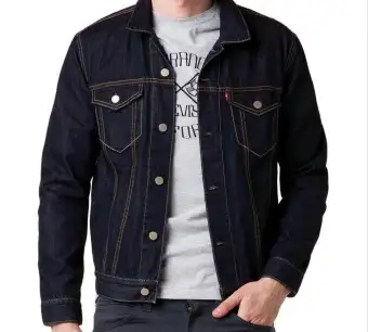 jaket jeans blue black