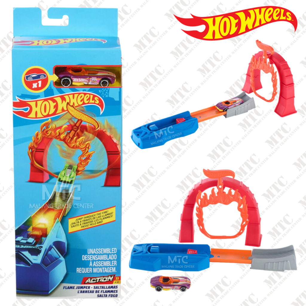 hot wheels track with flames