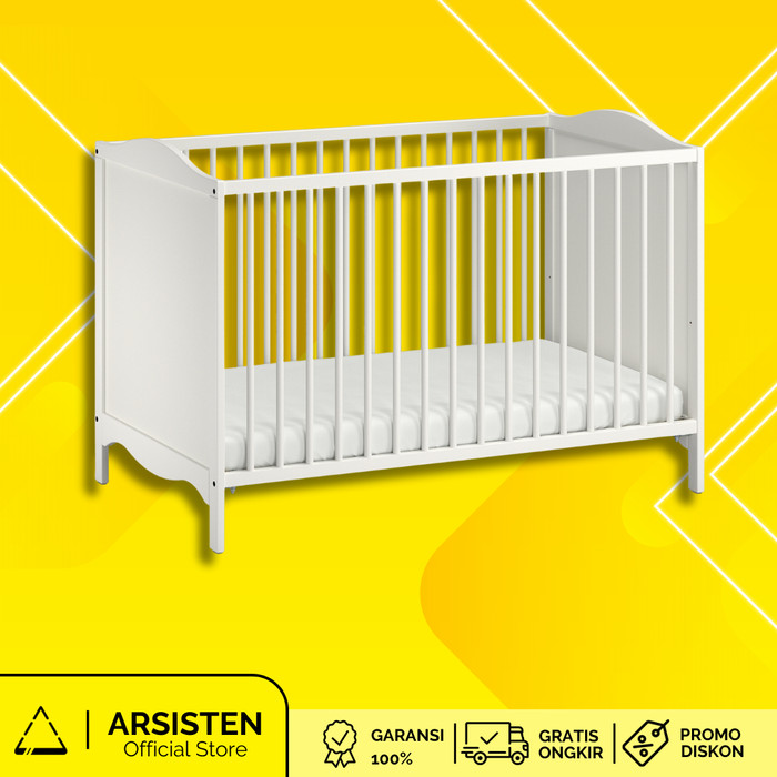 Ranjang bayi baby cot putih box tidur bayi ukuran 60x120 cm