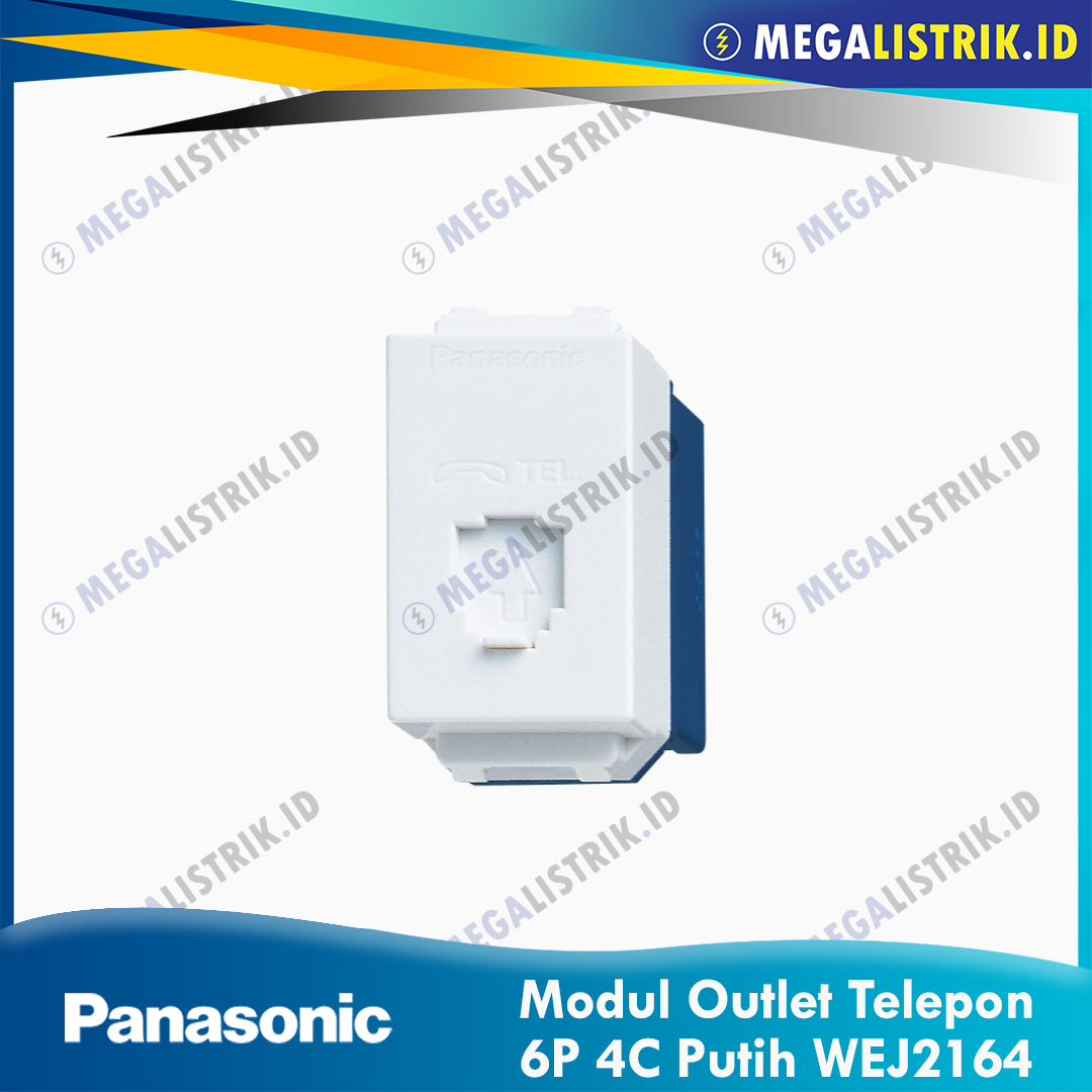 PANASONIC MODUL TELEPON RJ11 OUTLET CAT3 6P 4C WIDE SERIES PUTIH