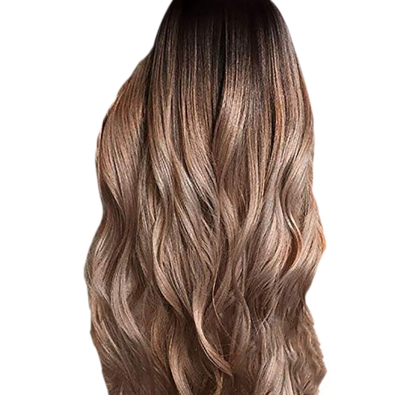 Gradient Blonde Party Wig Long Curly Hair Mixed Color Synthetic Wig cao cấp