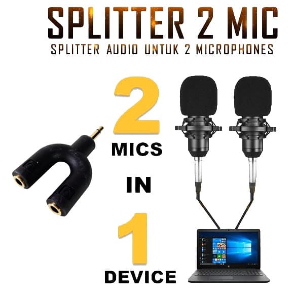 Mic Adapter Dual Mikrofon Microphone SP 