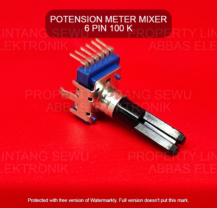 POTENSIO METER MIXER 6 PIN 6 KAKI 100K 100 KILO OHM POTENSIO MIXER