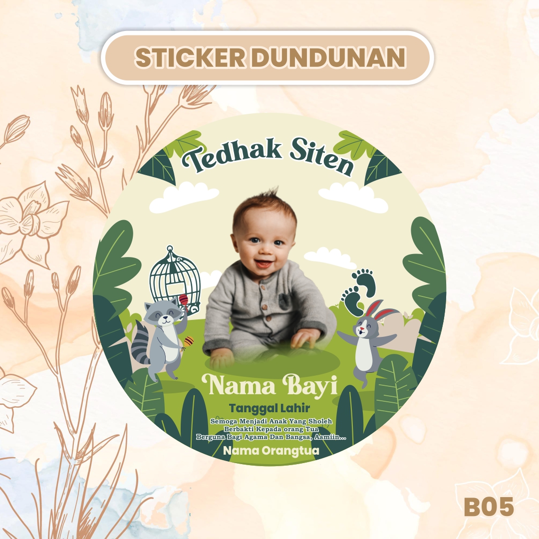 Sticker Tedhak Siten Stiker Dundunan Tasyakuran Aqiqah | Lazada Indonesia