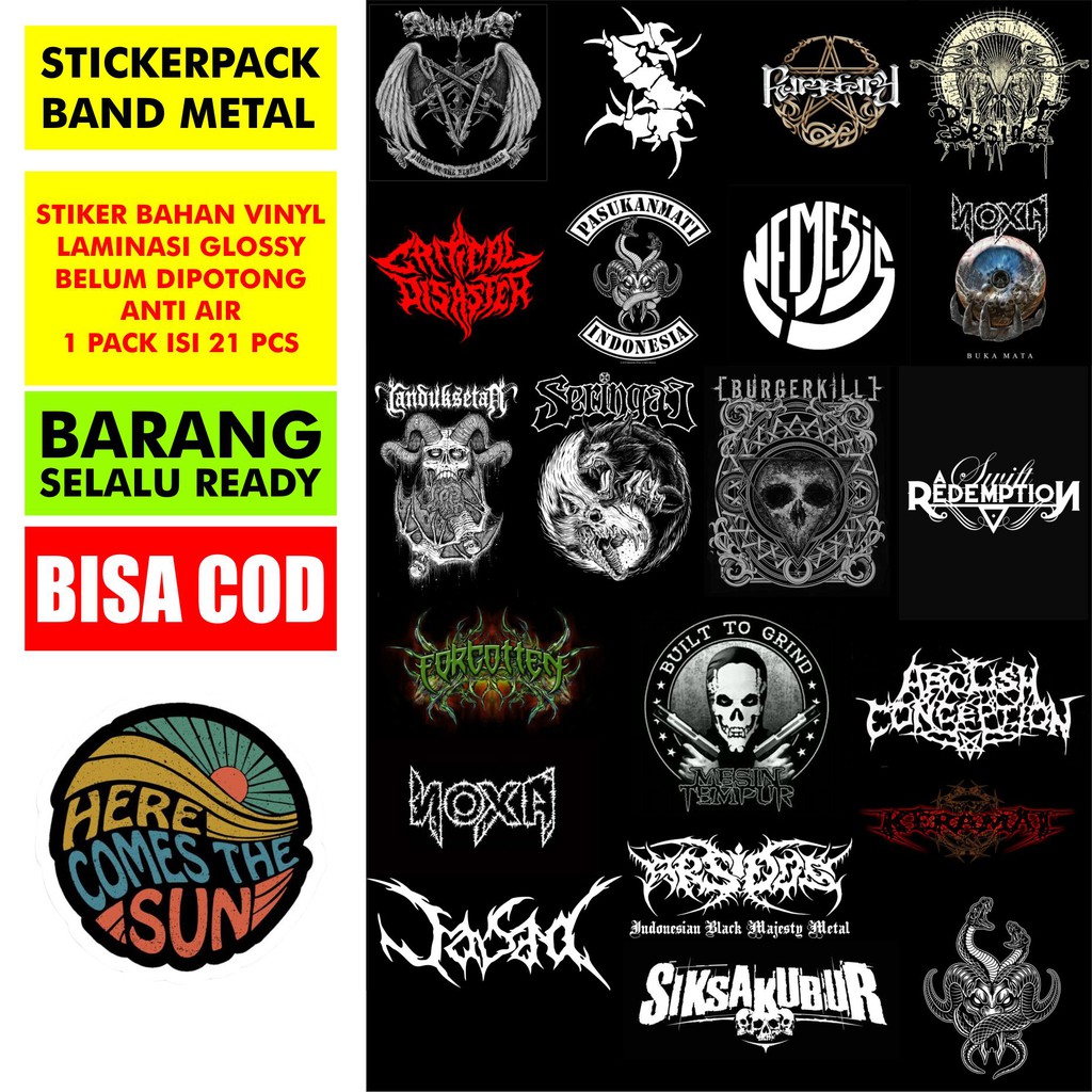 Sticker Pack Band Metal Band Indonesia Isi 21 Pcs Stiker Band Stiker Motor Stiker Mobil