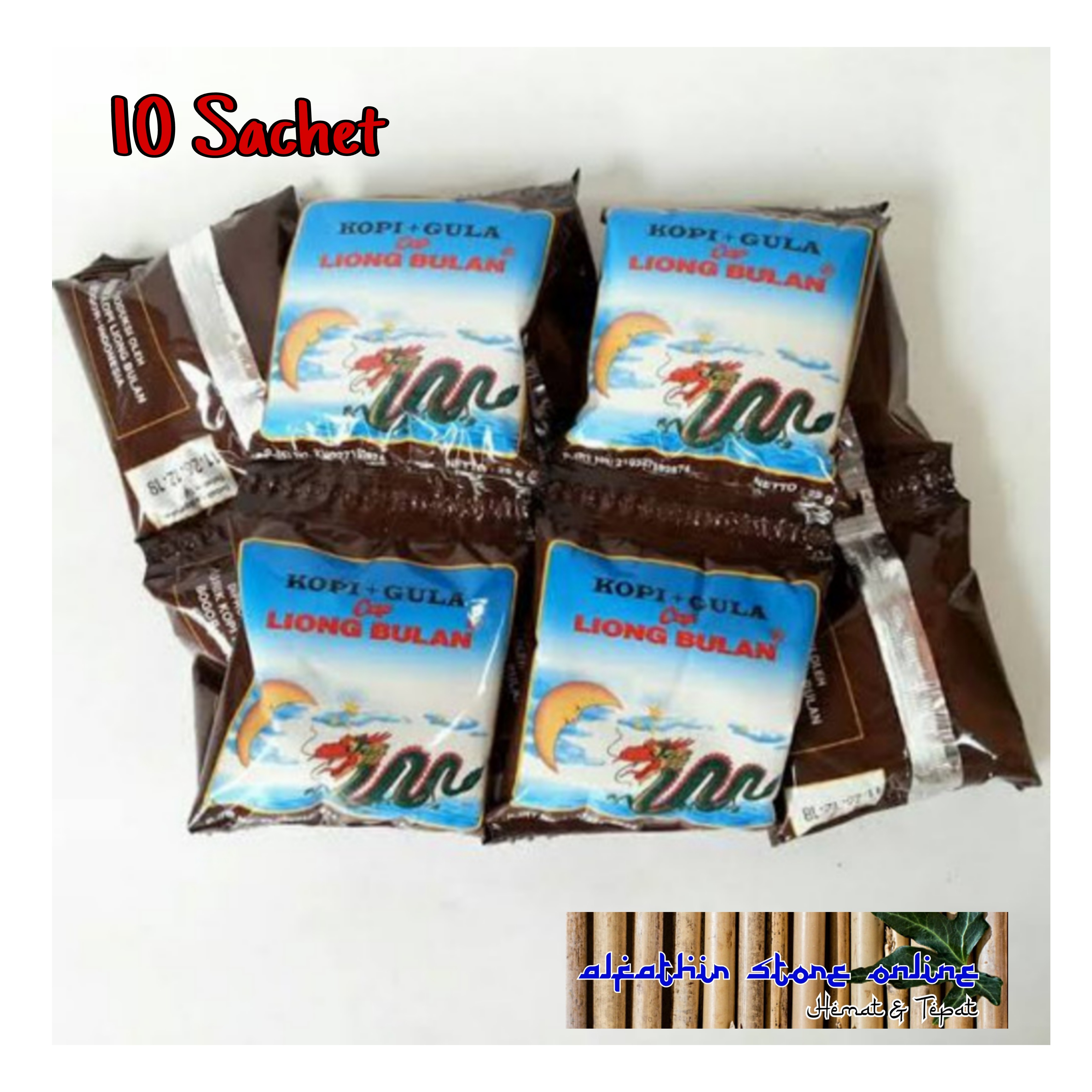 KOPI LEGENDA KOPI HITAM + GULA CAP LIONG BULAN KHAS BOGOR ISI 10