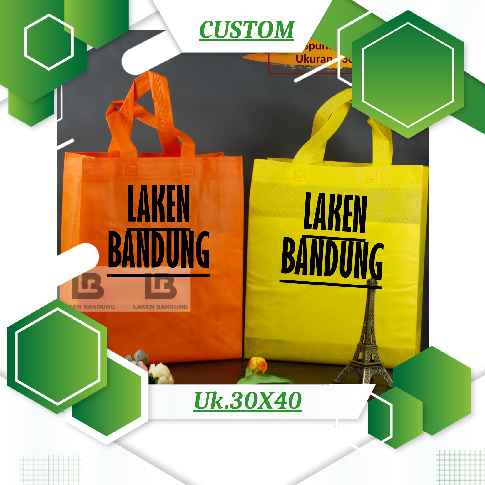 Tas Box Spunbond Goodie Bag Standing Handle Box Auto Press Kuat Ukuran