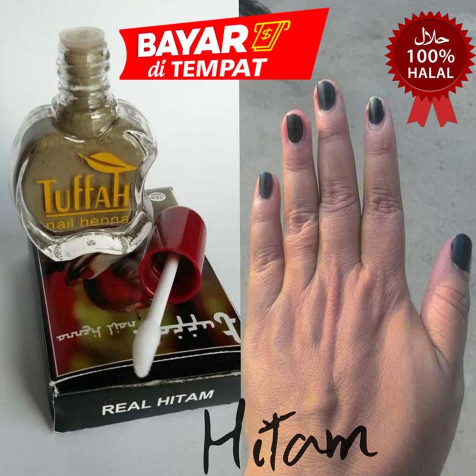 TUFFAH NAIL HENNA Warna HITAM Kutek Cat Kuku 100 Halal Untuk