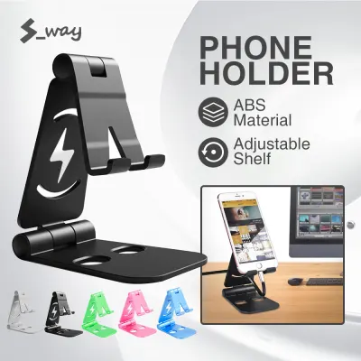 S-way Lazy Foldable Mobile Phone Holder Stand Universal Adjustable Desk Stand For IPhone Andorid Phone ABS Table Cellphone Bracket Mount