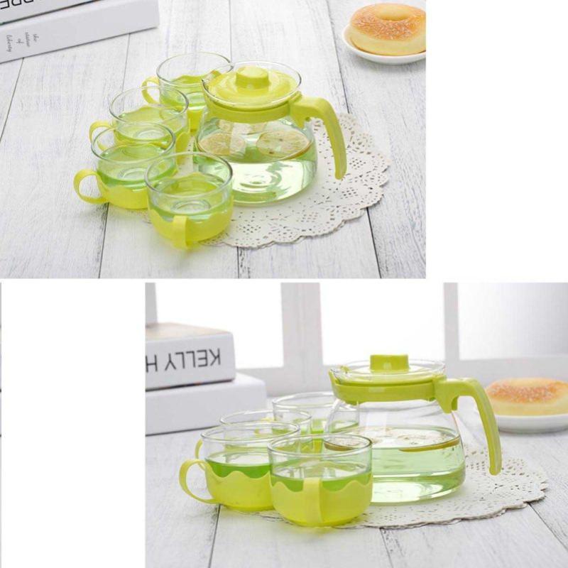 Tea Pot Set Kaca 5 in 1 Free Extra Kardus + Bubble Modern Housewares