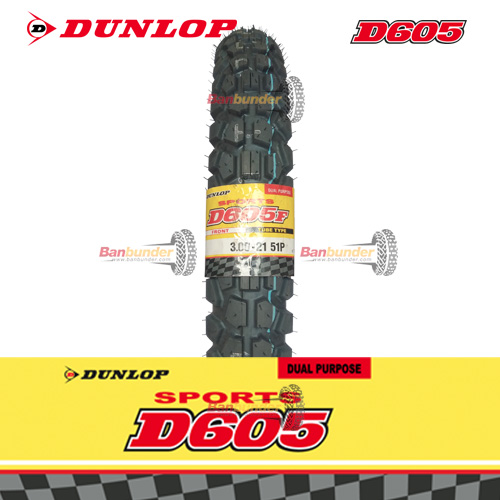 DUNLOP D605　3.00-21 4.60-18 2本セット　オフロード DUNLOP 2本セット バイク タイヤ D605 3.00-21/4.60-18 ブロックタイヤ