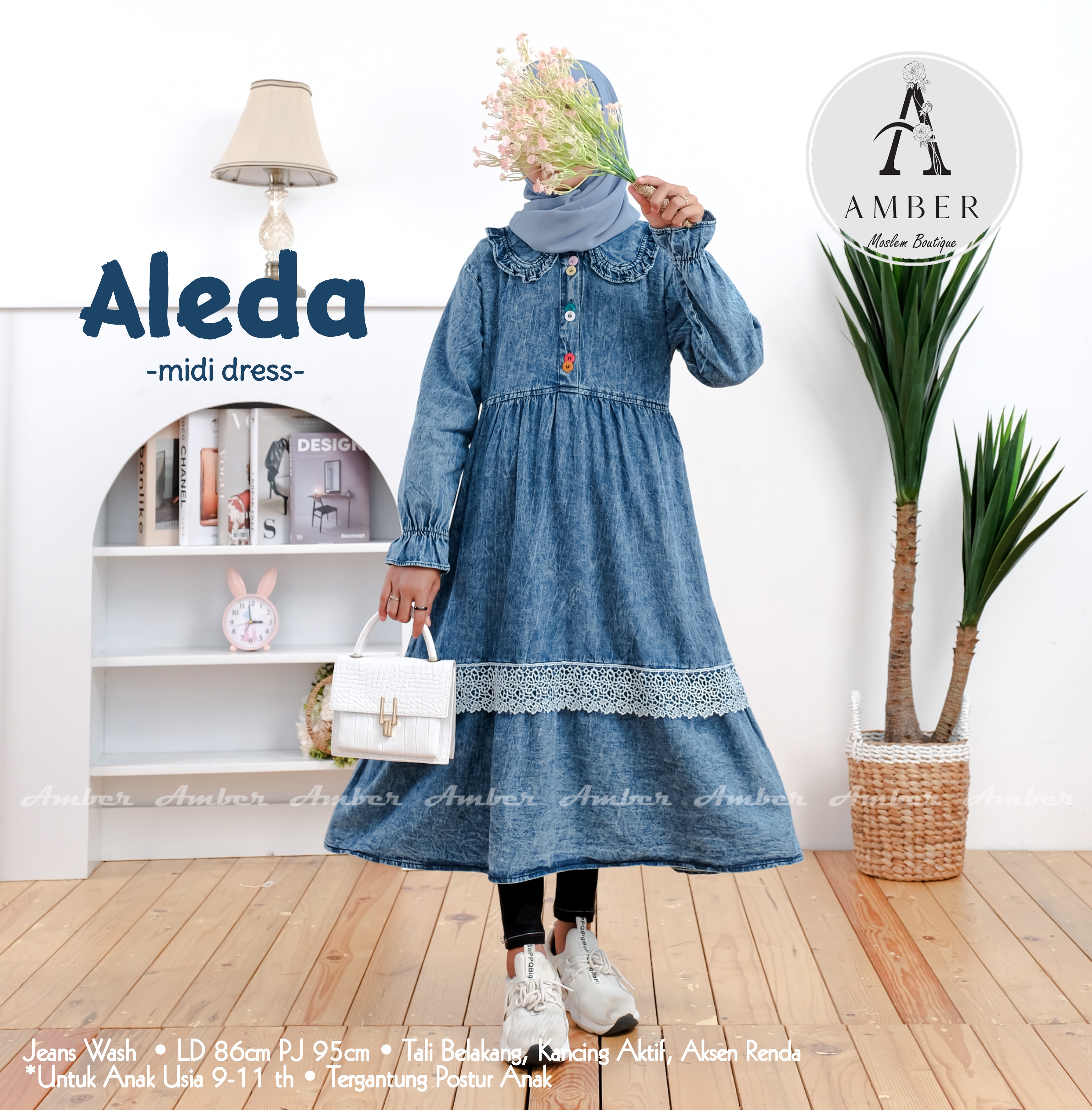 Aero Vest Midi Dress Anak Perempuan