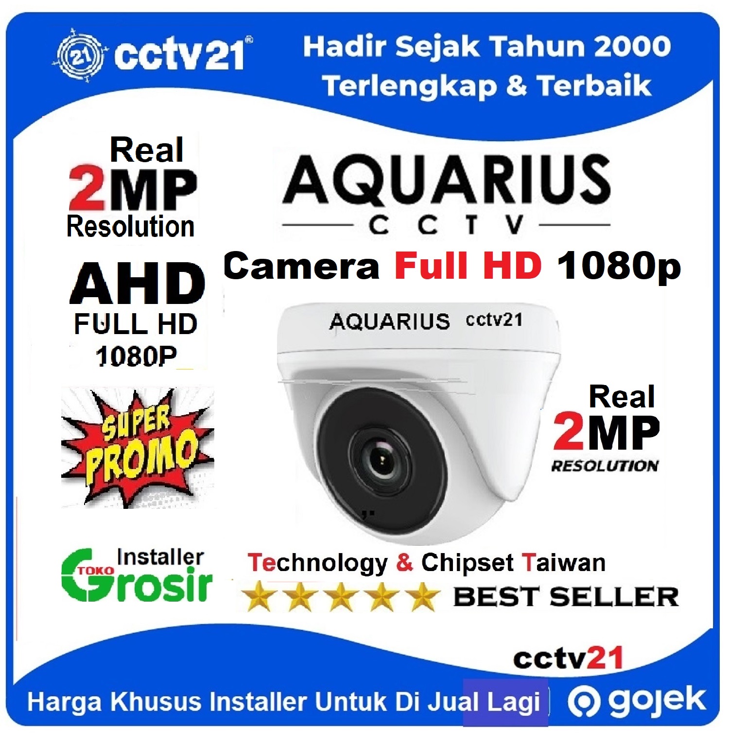 CCTV / Kamera /2MP indoor 1080p AQUARIUS Full HD 1080p Harga Lagi Promo