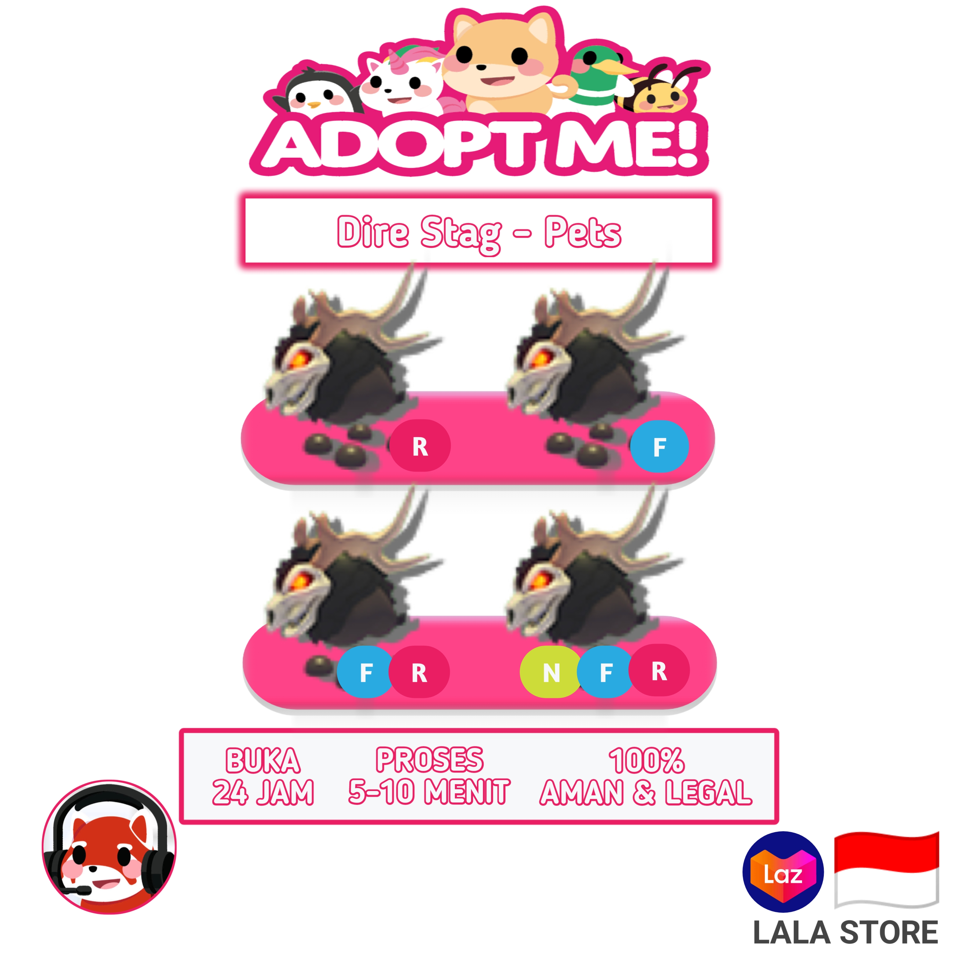 Adopt Me Dire Stag Roblox Lazada Indonesia