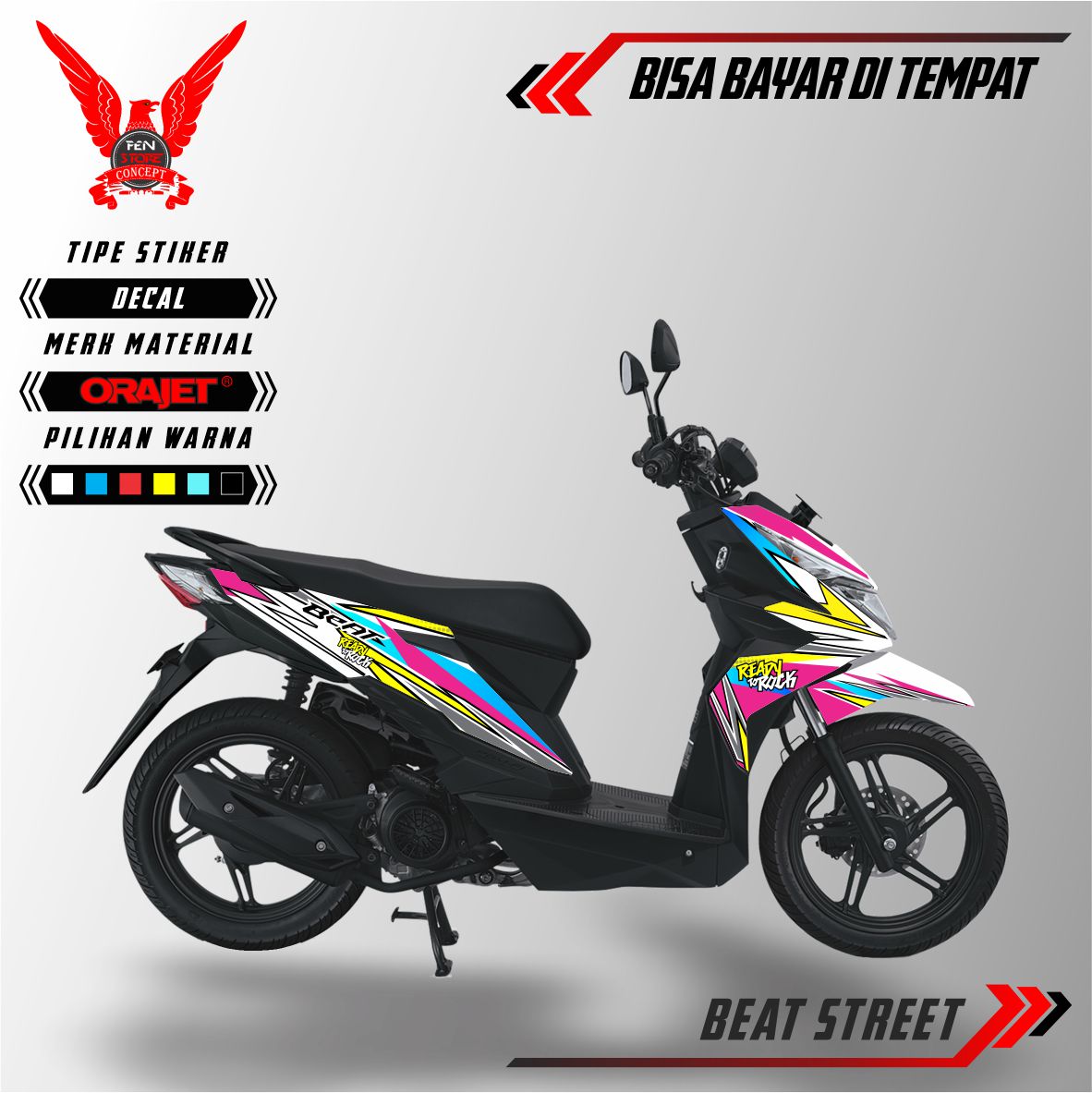 Fenstore Decal Sticker Aksesoris Motor Stiker Striping Decal Full Body Beat Rock 04 Termurah Fenstore Sticker Lazada Indonesia