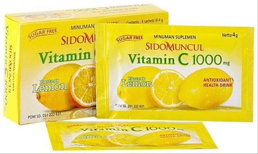 Vitamin C 1000 Mg Sidomuncul 1 Box 6 Sachet Suplemen Daya Tahan Tubuh Dewasa Anak Lazada Indonesia