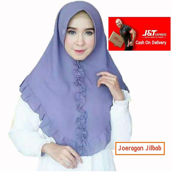Jilbab Instan Khimar Rempel Depan Bawah