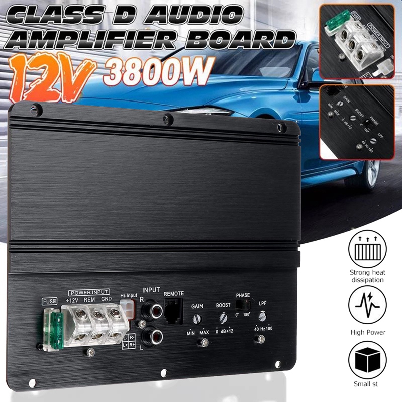 3800W Car Stereo Amplifier HIFI Auto Bass Speaker 2 Channel Amp Audio Amplifier Car Surround