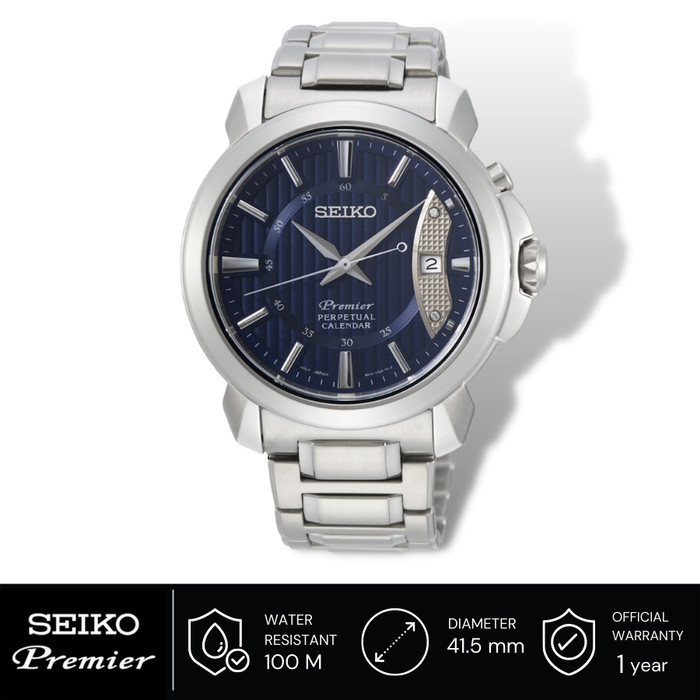 Jam Tangan Pria Seiko Premier Quartz Perpetual Calendar Blue SNQ157P1  Original | Lazada Indonesia