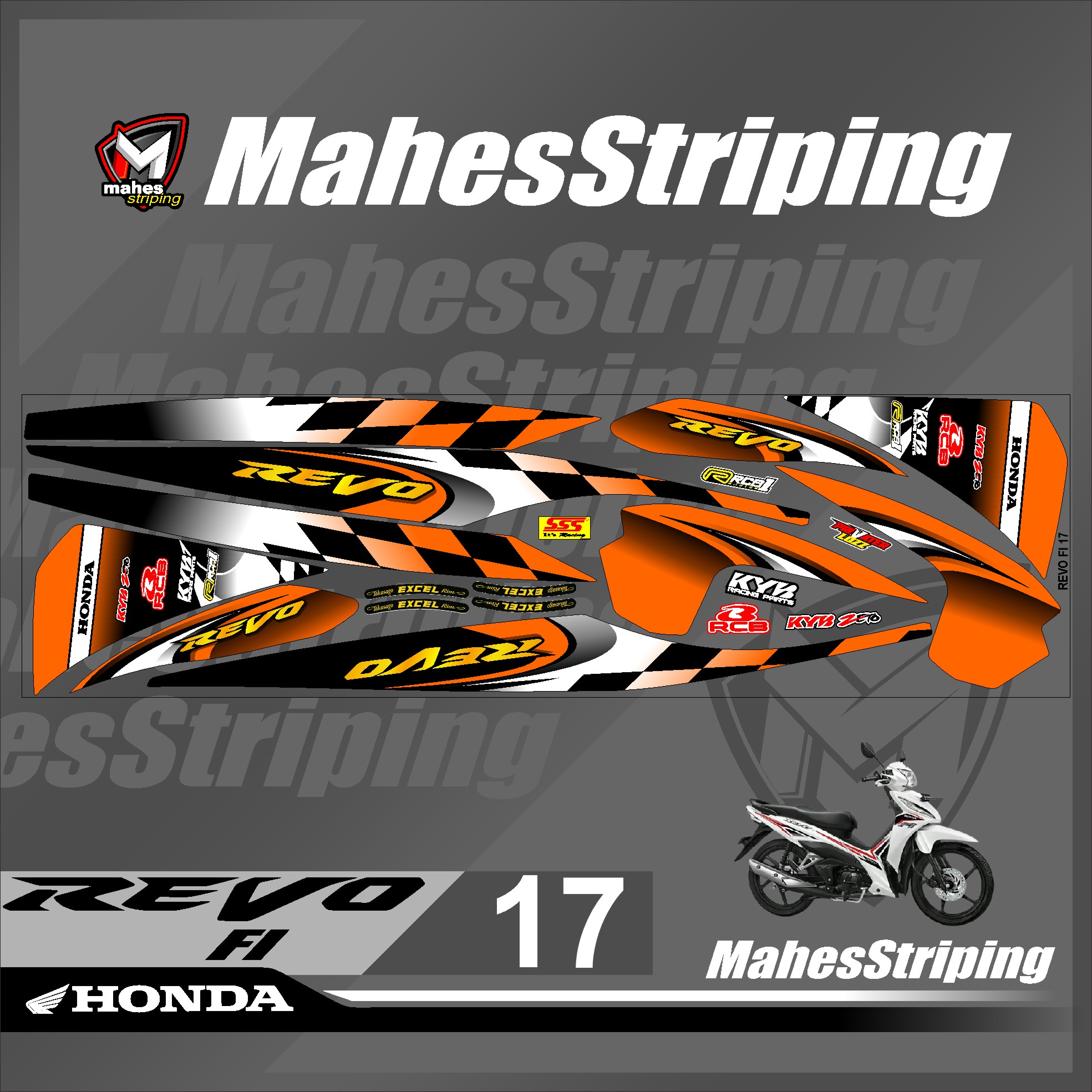 Sticker Striping Revo Fi New - Stiker Lis Variasi Revo injeksi Semifull ...