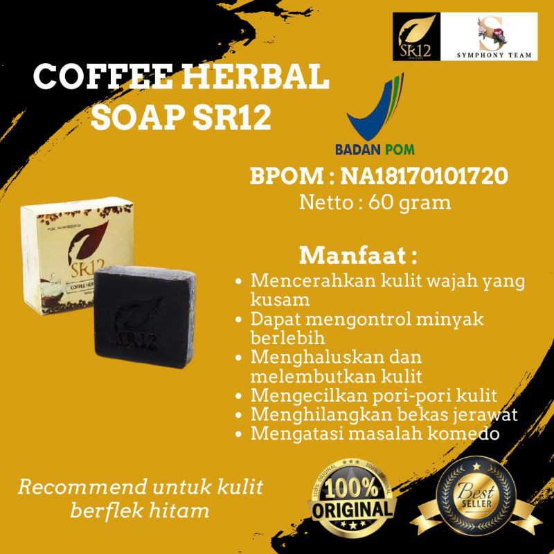 BODY WASH SR12 / SABUN MANDI KOPI UNTUK JERAWAT PUNGGUNG / SABUN LULUR SCRUB COFFEE / MEMBANTU