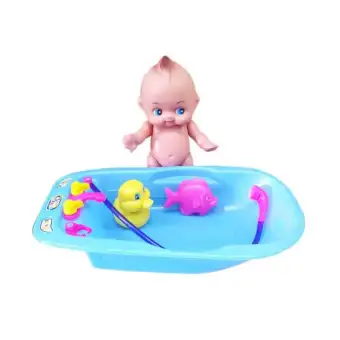 baby doll and bath