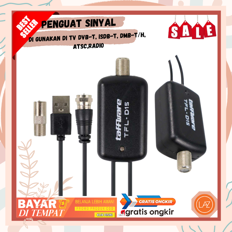 Penguat Sinyal Antena TV Amplifier Booster DVB-T2 yang dapat memberikan