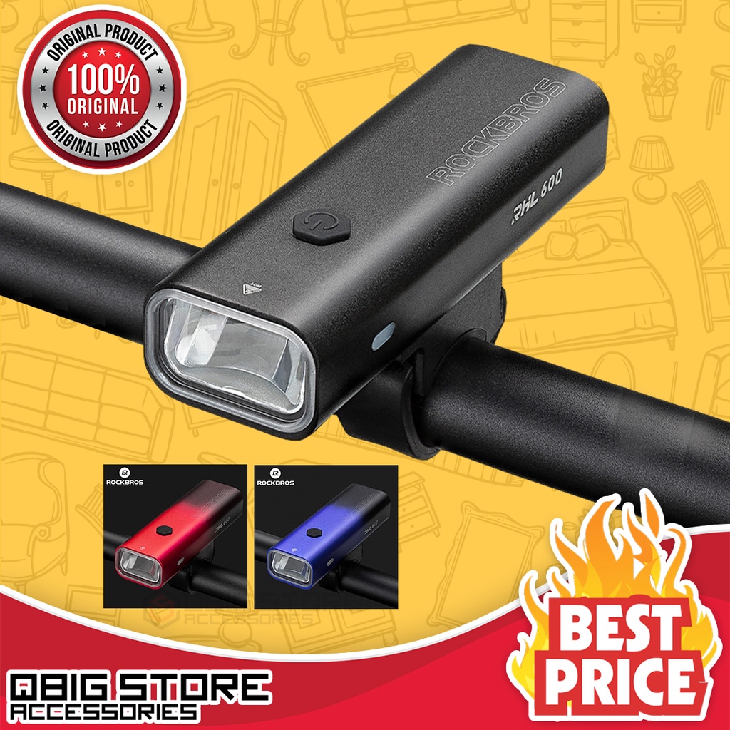 Lampu Depan Sepeda 600LM Rockbros RHL600 Waterproof IPX6 Bicycle