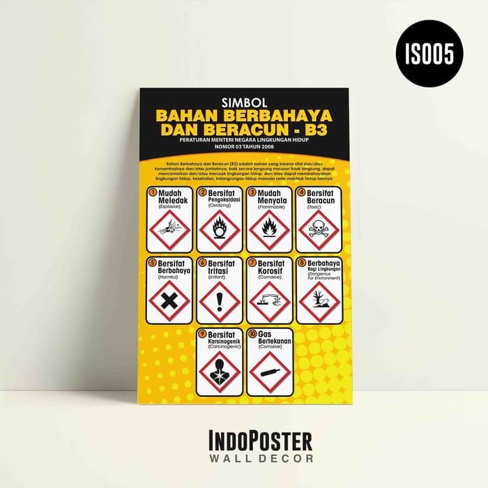 Poster K3 Safety Simbol Bahan Beracun Berbahaya B3 Tanpa Frame A2 ...