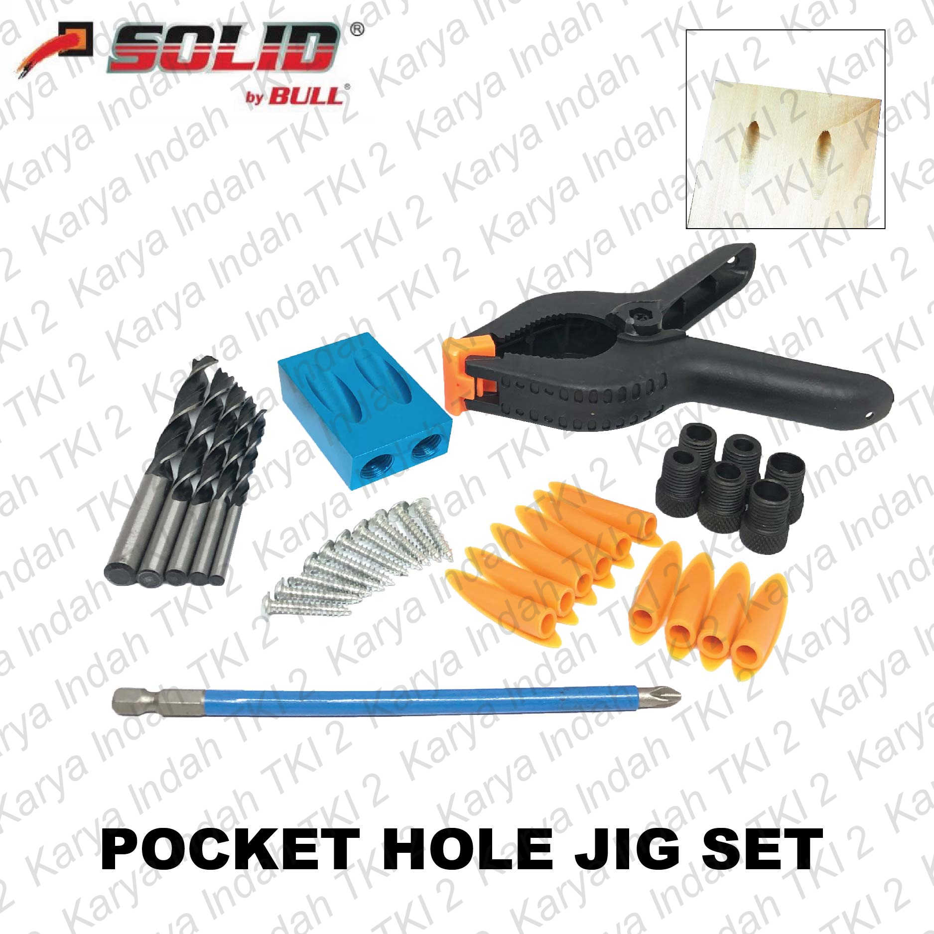 Pocket Hole Jig Set SOLID Wood Drill Kreg Mata Bor Set Penyambung Kayu ...