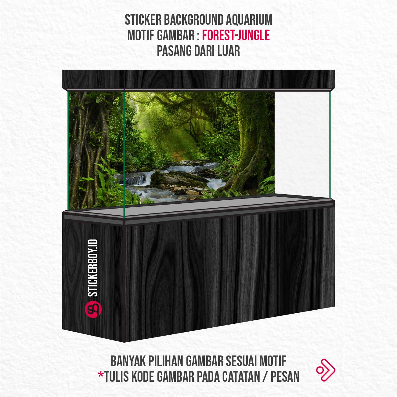 STIKER / STICKER AQUARIUM BACKGROUND AQUARIUM WALLPAPER AQUARIUM TEMA