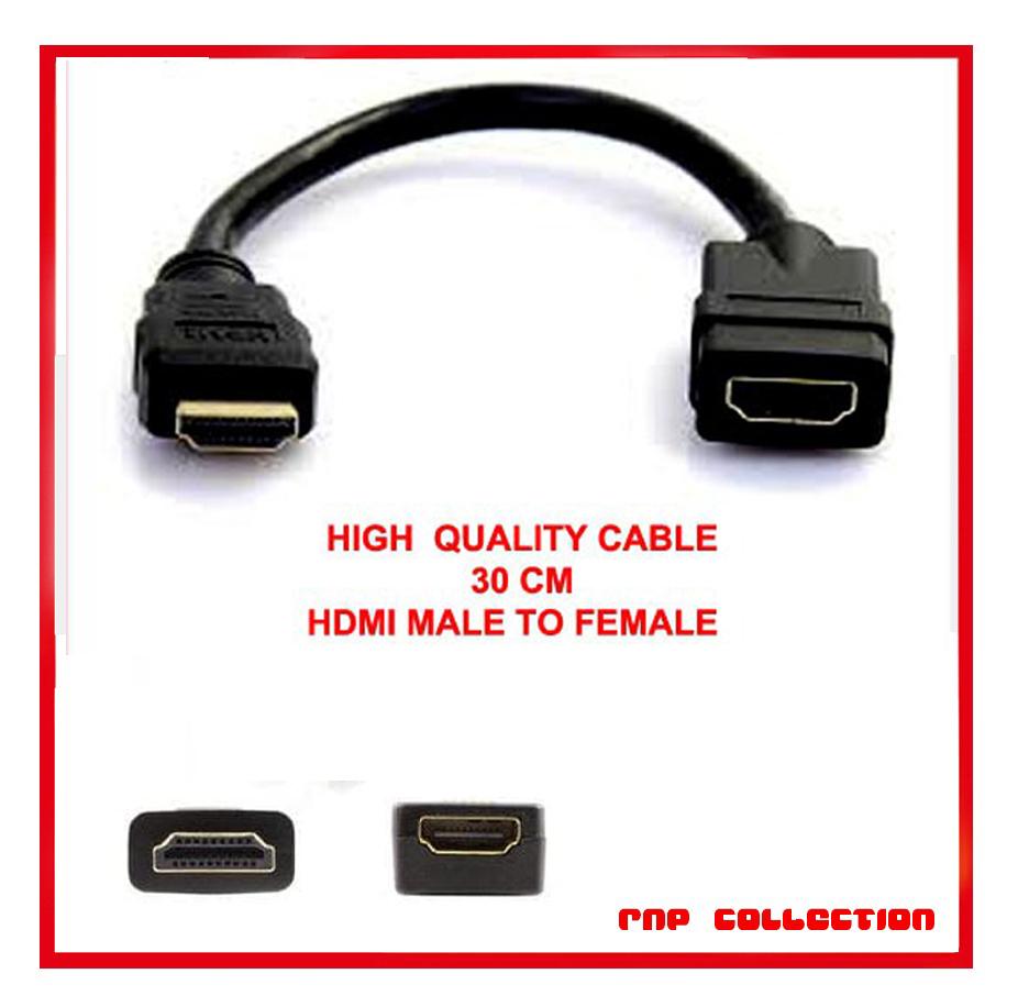Kabel sambungan Hdmi 30CM Male To Female Extensen Menyambungkan DVD PC Laptop komputer anycast dongle Extention Rnp Collection
